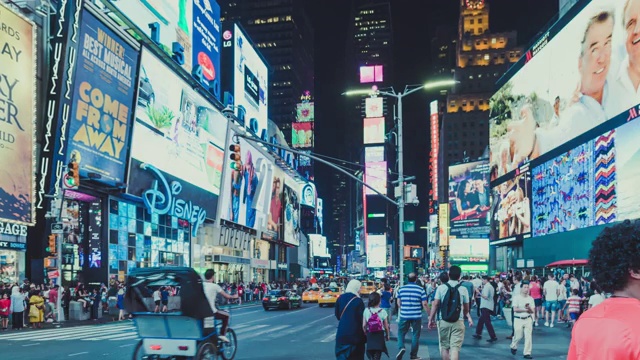 纽约曼哈顿时代广场夜景视频素材