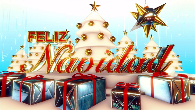 贺卡与西班牙语文本:Feliz Navidad:与意味着圣诞快乐。视频下载
