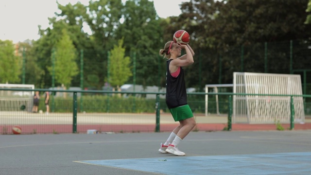 女子篮球射击视频素材