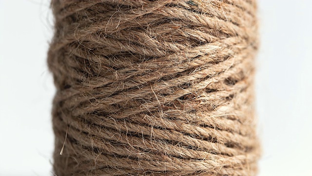 采购产品天然棕色黄麻粗麻布，粗犷的麻绳绳绳装饰视频下载