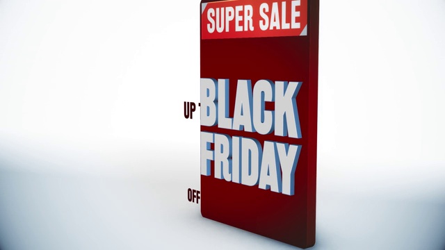 黑色星期五高达10%的折扣，Mega Sale -促销动画背景。超级销售视频素材