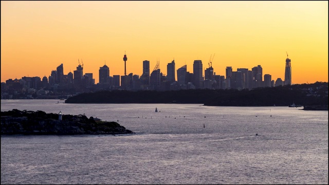 澳洲日落时悉尼港的影像视频素材