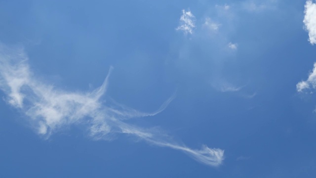 白色的云景慢慢地移动在美丽晴朗的蓝天上视频素材