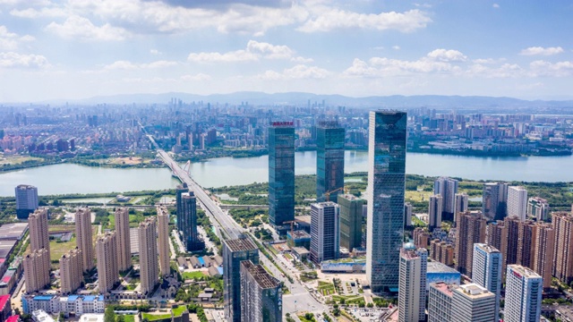 中国城市，航空延时摄影视频素材