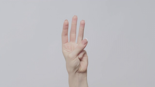 手势女人从一根手指数到五根手指视频素材