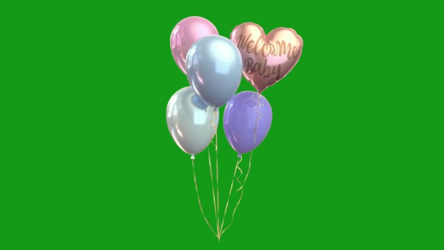 装饰气球绿色屏幕动态图形视频下载