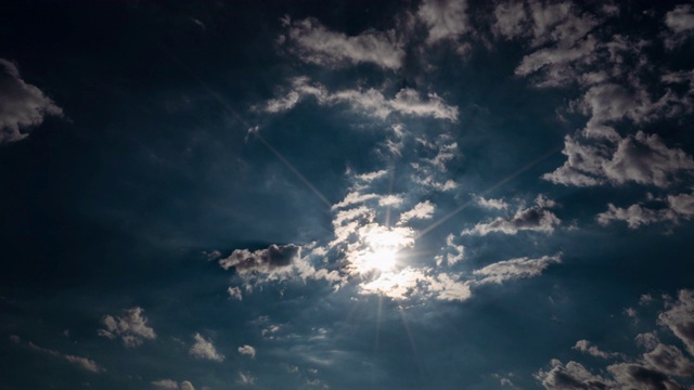 太阳射线天空云的时间流逝视频素材