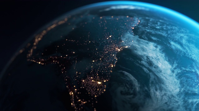 南美之夜-从太空看地球视频素材