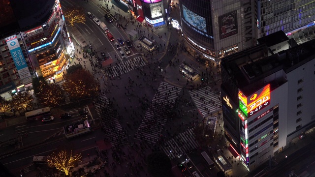 夜间俯瞰东京商业中心视频素材