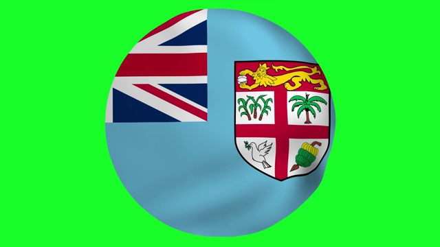 圆形旗帜的斐济挥舞在空中4k超高清动画视频下载