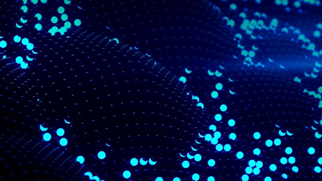 网络发光的蓝色球体无缝循环3D渲染动画视频素材