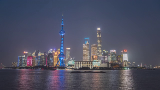 上海白天黑夜的时间流逝视频素材
