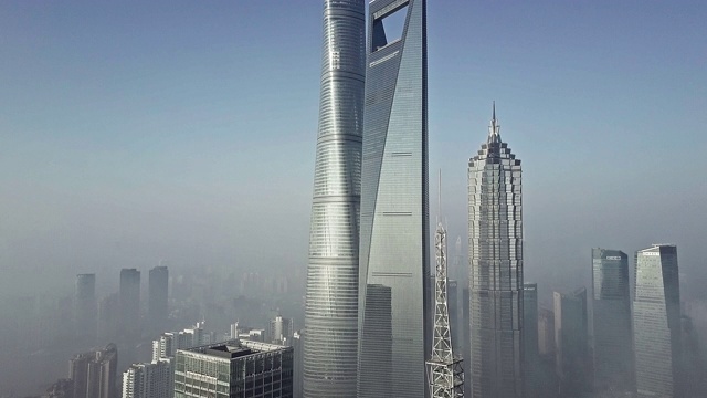 4k:上海天际鸟瞰图视频下载