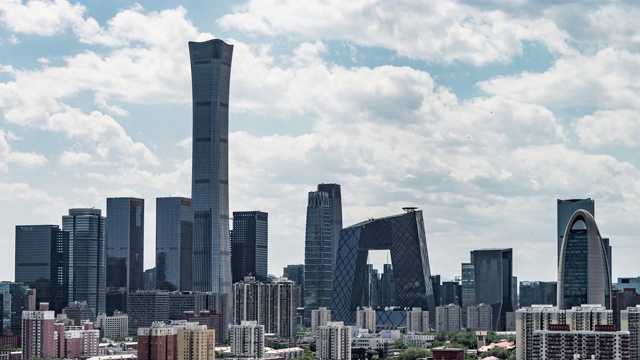 T/L TU鸟瞰图北京天际线和市中心/北京，中国视频素材