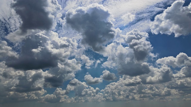 天气好，白色蓬松的云在蔚蓝的天空清天观时光流逝视频素材