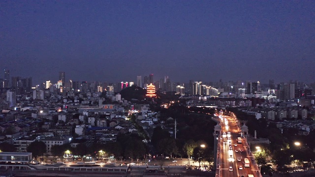 武汉夜景鸟瞰图视频下载
