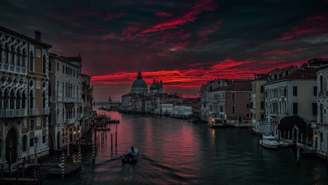 威尼斯大运河的日出视频素材