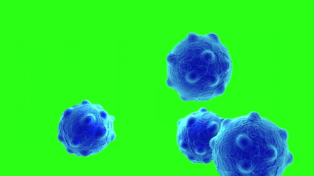 癌细胞的高细节在绿色屏幕上视频下载