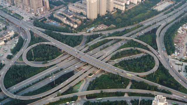 天桥交通鸟瞰图视频素材