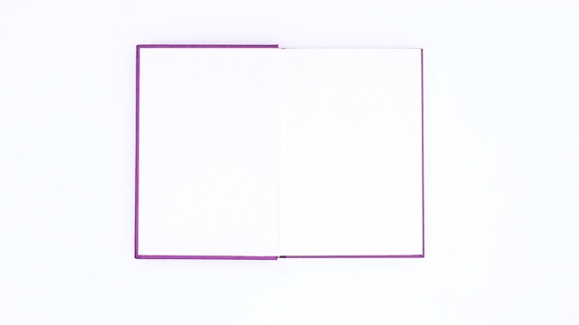 紫色的书出现，翻开白色的主题。停止运动视频下载