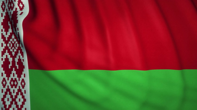 在4K循环动画中挥舞逼真的白俄罗斯国旗视频下载
