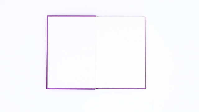 紫色的书出现并打开。停止运动视频下载
