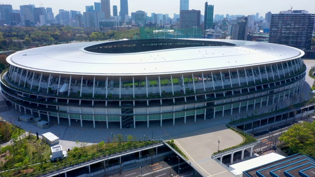 日本国家体育场鸟瞰图视频素材