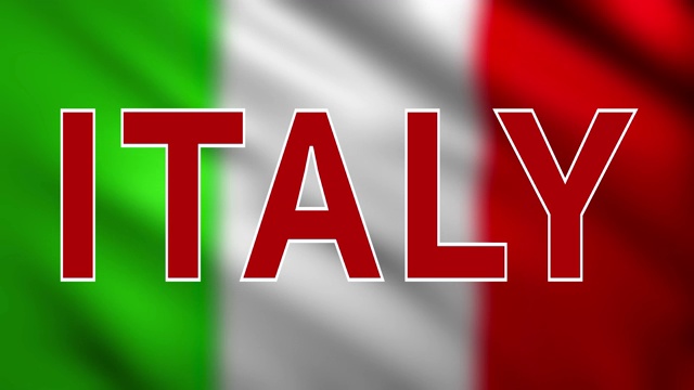 上面写着意大利，背景是国旗视频下载