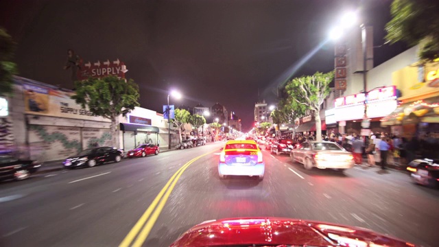 好莱坞大道驱动器的时间推移/ hyperlapse视频素材