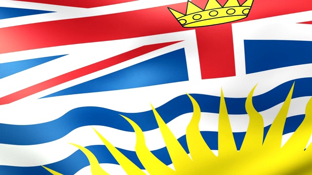 不列颠哥伦比亚国旗飘扬视频下载