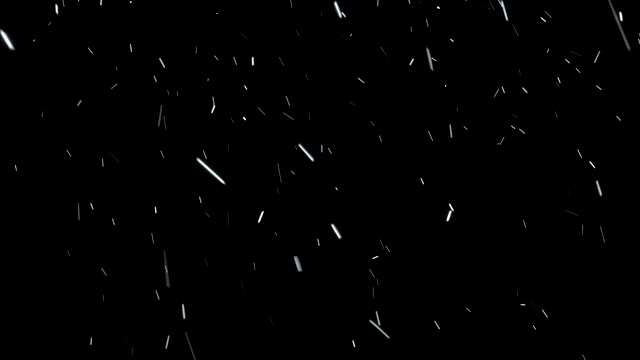 雪花落在黑色的背景上。4 k循环动画。暴风雪中的雪花视频素材