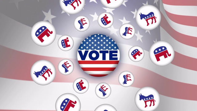 选举共和党和民主党的图标视频素材