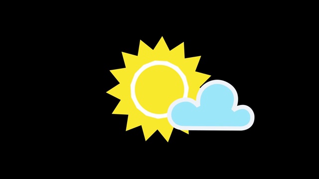 天气。天气变化，太阳，云，雨。用于网页设计。天气保护。视频说明。视频素材