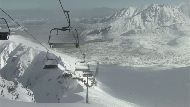 kasproy Wierch山上的滑雪缆车视频下载