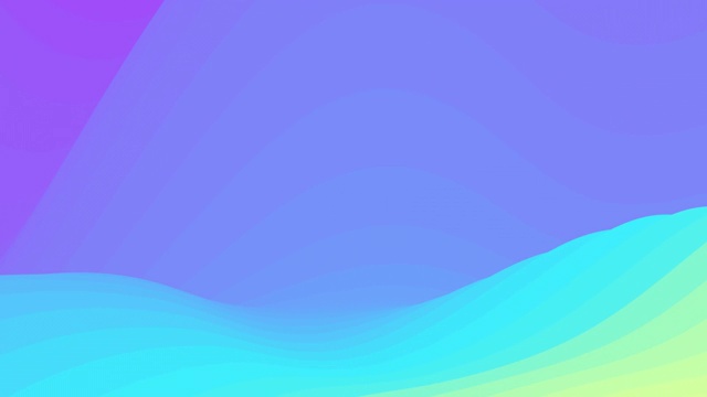 循环动画。抽象的彩色波浪背景在明亮的蓝色，紫色和绿色的颜色。视频下载