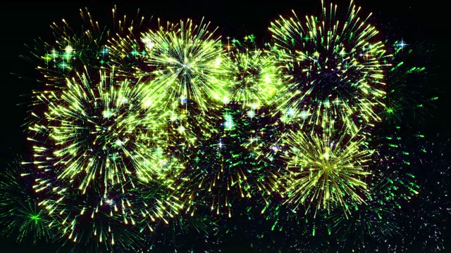 新年快乐2021烟花表演绿色视频素材