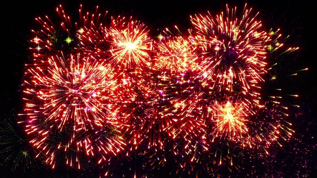 新年快乐2021烟花表演红色视频素材