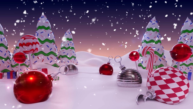 白雪森林的动画装饰圣诞节视频购买