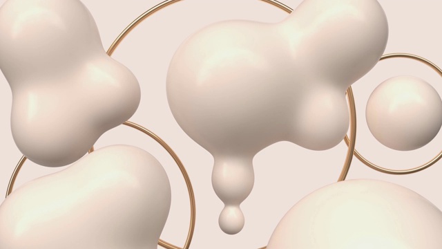 白球球体抽象气泡三维渲染运动视频素材