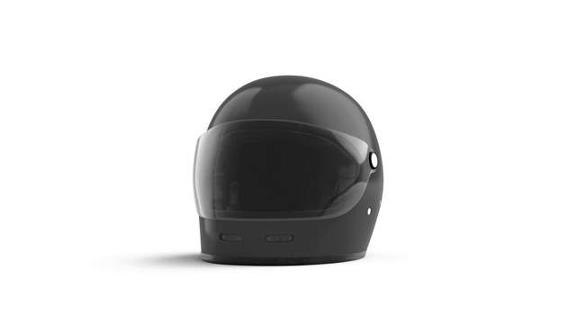 空白的黑色摩托车头盔模型，循环旋转视频下载
