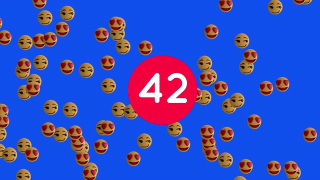 红圈上的数字在增加，面部表情在移动视频素材