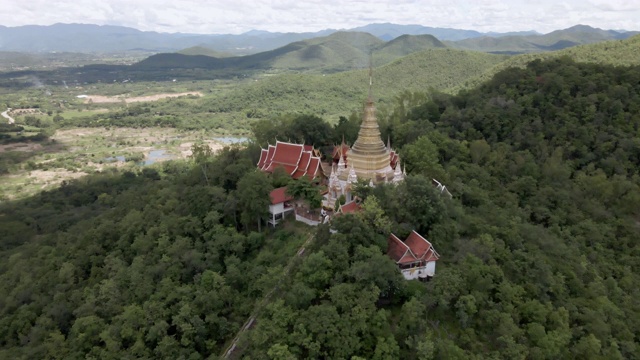 泰国兰汶省帕桑区佛寺寺的阿里埃尔景观视频素材