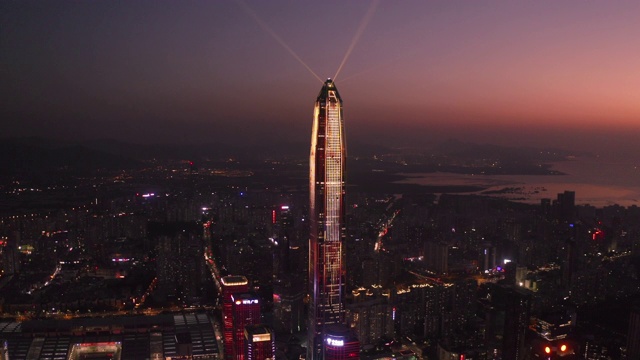 深圳市夜空夜景航拍视频素材