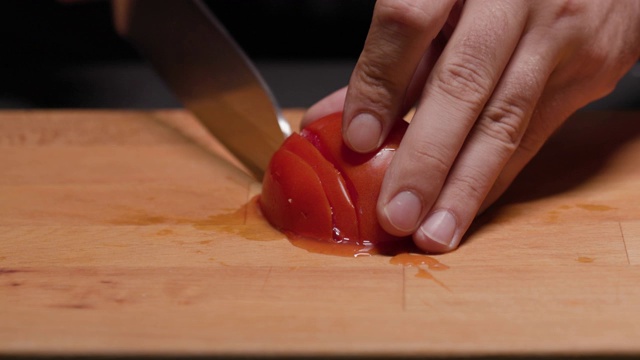 切片番茄的特写镜头视频素材