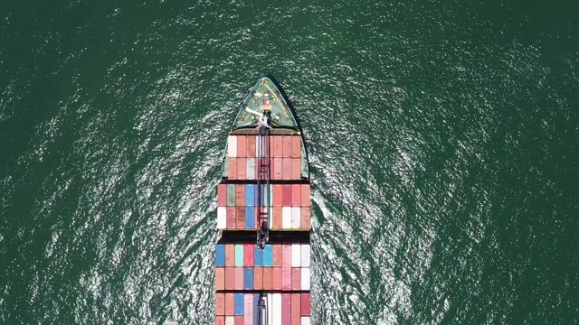 集装箱船航拍图视频素材