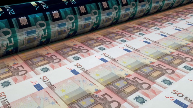 印刷50欧元纸币，可循环视频下载