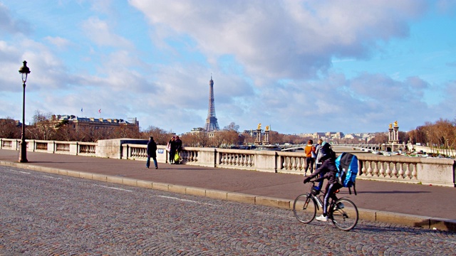 巴黎。桥。埃菲尔铁塔视频素材