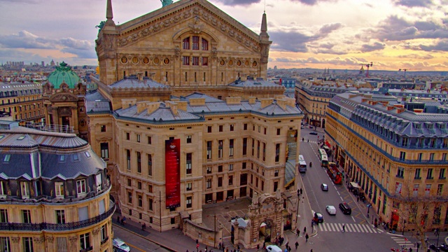 巴黎广场鸟瞰图。埃菲尔铁塔视频素材