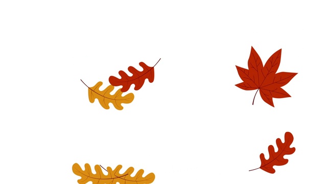 五彩缤纷的秋叶飘落动作图形视频素材