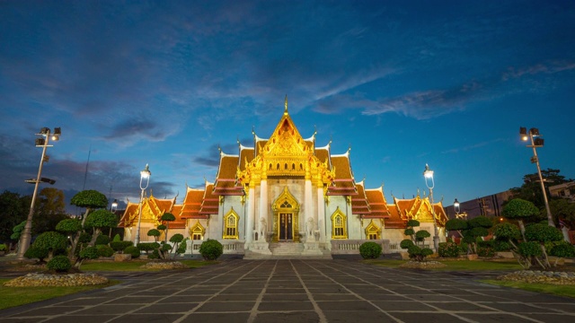 Wat Benchamabophit Dusitwanaram在曼谷，泰国的地标视频素材